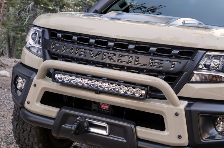 Colorado ZR2 AEV SEMA concept, created in collaboration with legendary off-road manufacturer American Expedition Vehicles features the 2.8L Duramax turbo-diesel engine and elevates the ZR2 for even greater adventures.