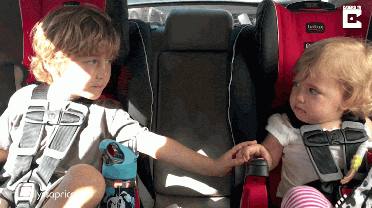 Kid Comforts Sister Through Car Wash