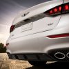 2018 Genesis G80 Sport sedan model overview details exterior photo rear bumper white