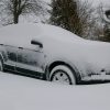 snowy car