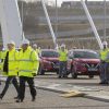 HRH Prince William Duke of Cambridge & Catherine Dutchess of Cambridge visit Sunderland's Northern Spire bridge on a visit to the City