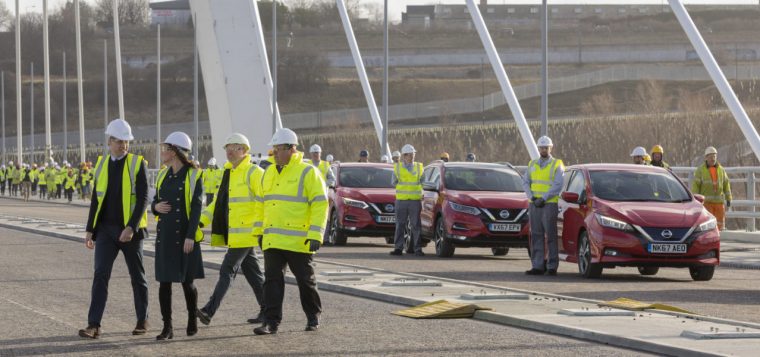 HRH Prince William Duke of Cambridge & Catherine Dutchess of Cambridge visit Sunderland's Northern Spire bridge on a visit to the City