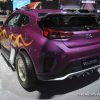 Hyundai Veloster Ant-Man and the Wasp Marvel Studios movie edition purple car flames display (2)