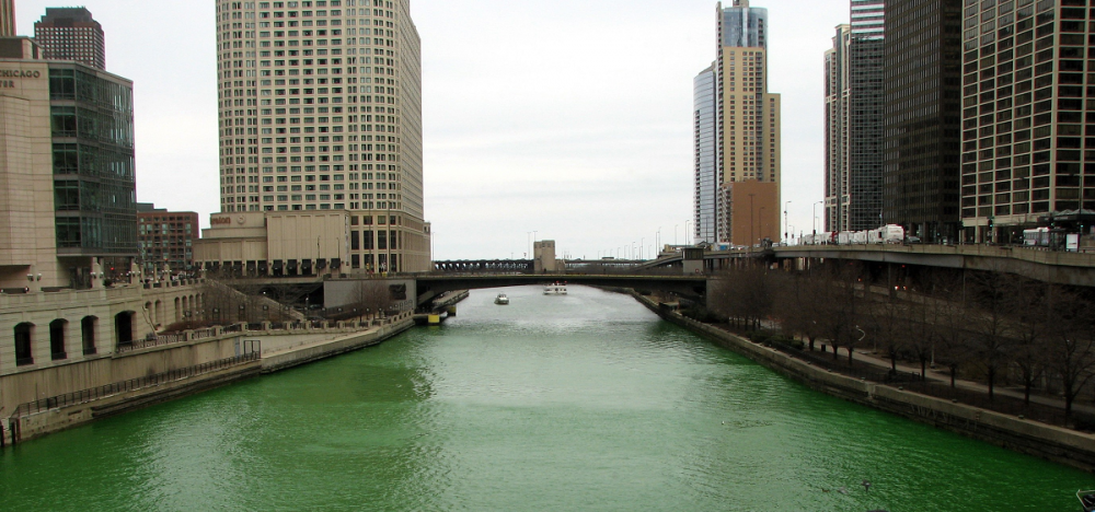 Chicago River Green Dyed St Patricks Day March 17