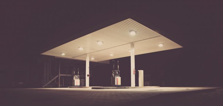 Gas Station at Night