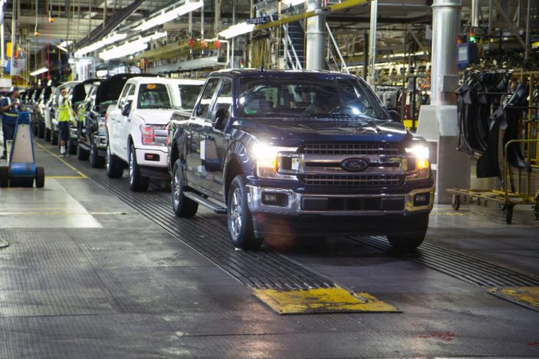 2018 Ford F-150 rolls off the line at Dearborn Truck Plant after brief shutdown