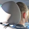 car seat headrest grey fabric driver's seat
