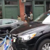 Bicycle in front of stolen Mazda