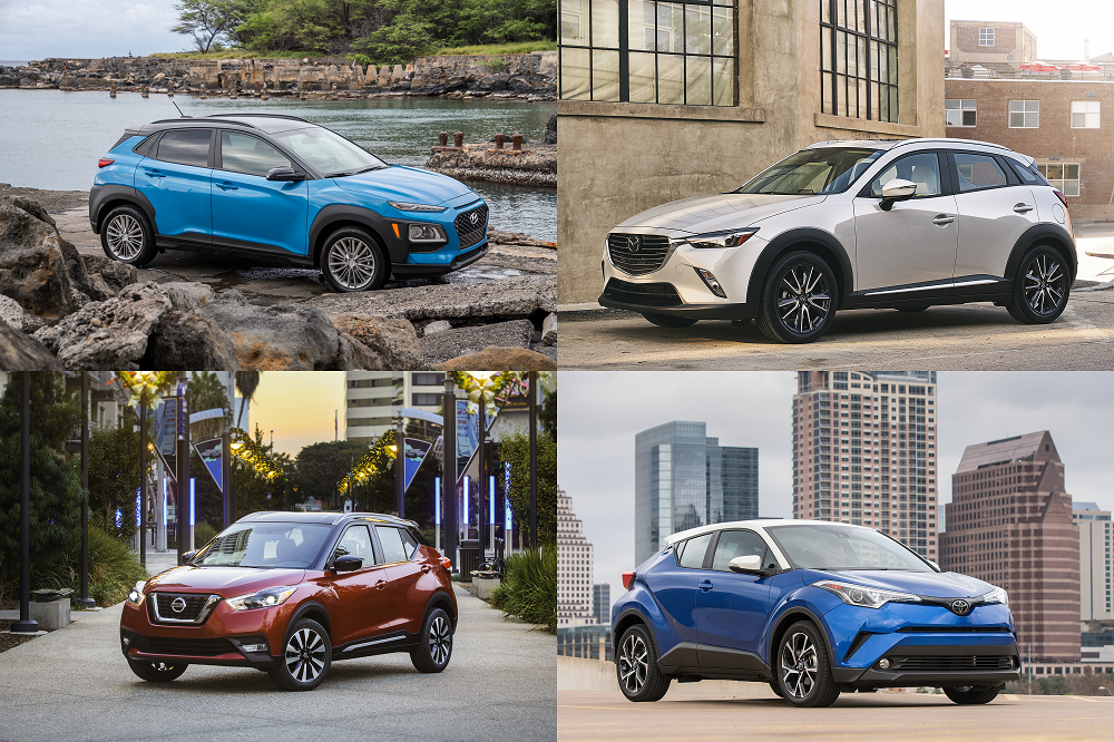 Competitive Compact Crossovers 18 Nissan Kicks Vs Toyota Ch R Vs Hyundai Kona Vs Mazda Cx 3 The News Wheel