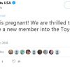 Toyota Jan pregnant Laurel Coppock tweet confirmation baby child