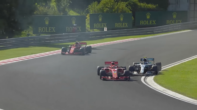 2018 Hungarian GP - Vettel and Bottas Collide