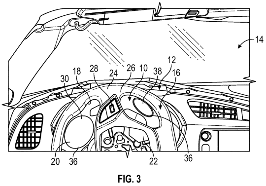 GM Patent adaptive instrument panel Figure 3