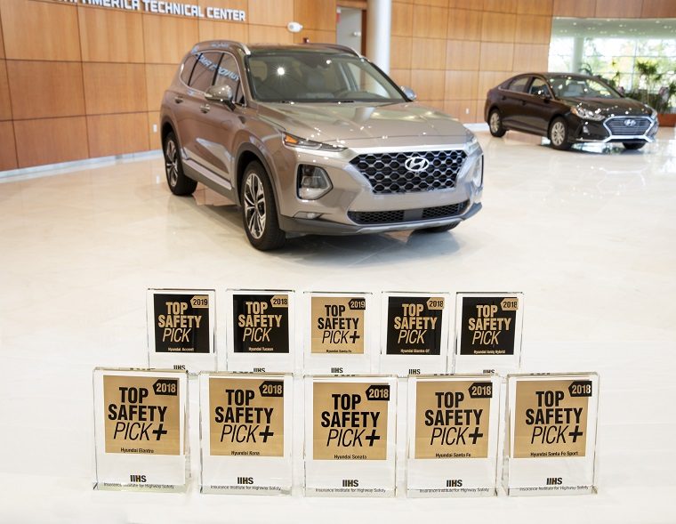 Hyundai vehicles with IIHS safety awards