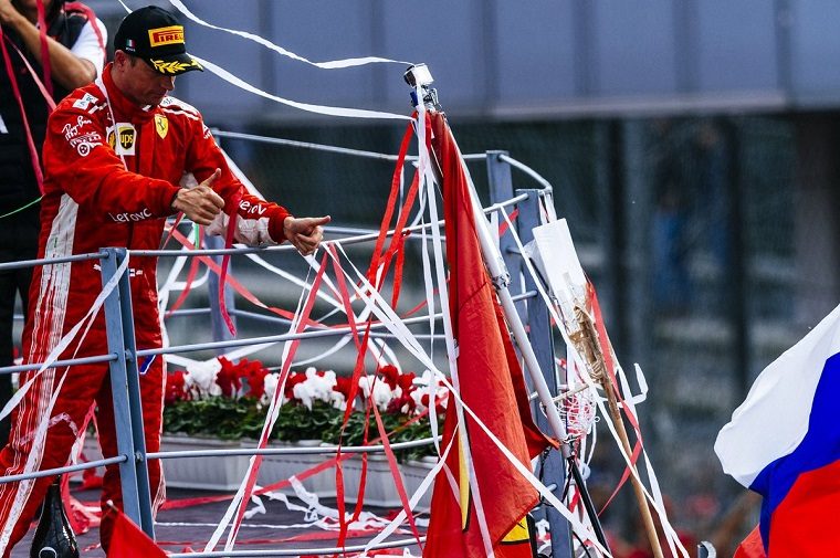 Kimi Raikkonen on Monza Podium