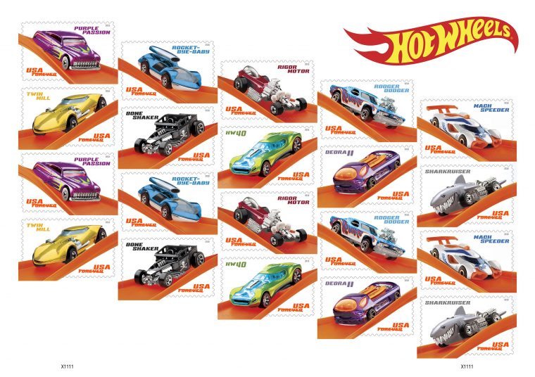 Commemorative Hot Wheels Stamps release anniversary cars buy