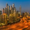 dubai uae city skyline at night