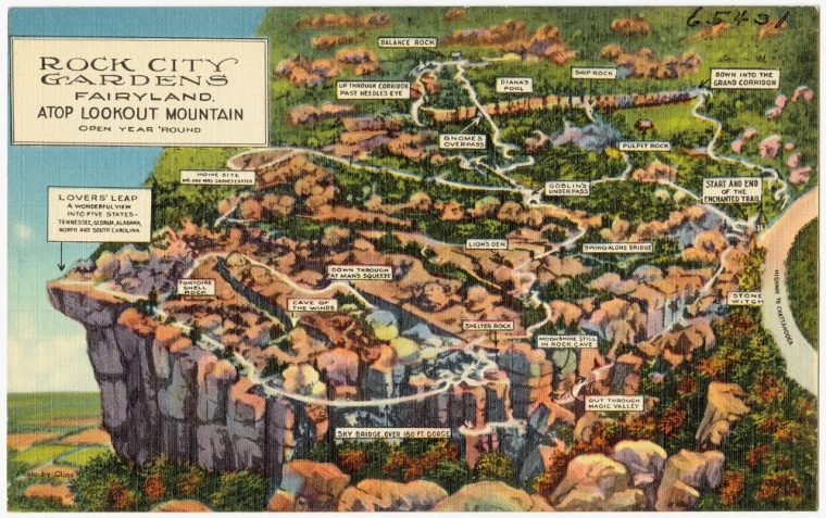 rock city gardens fairyland map georgia