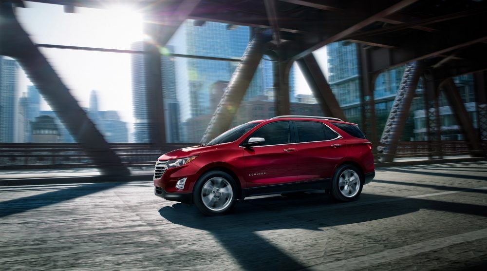 2019 Chevy Equinox Premier driving on a bridge