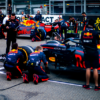 Red Bull Racing cars on the F1 grid