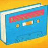 drawing of a hardcover book with a cover that makes it look like a cassette tape