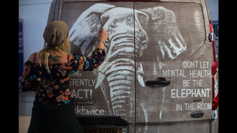 Ford dirty van elephant artwork