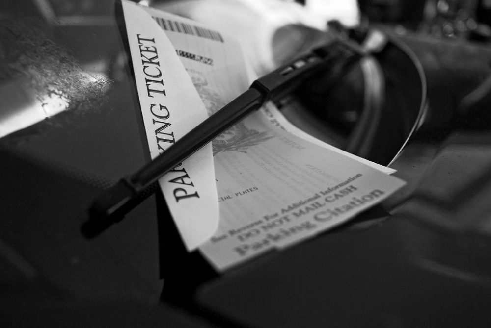 Parking Ticket under windshield wiper