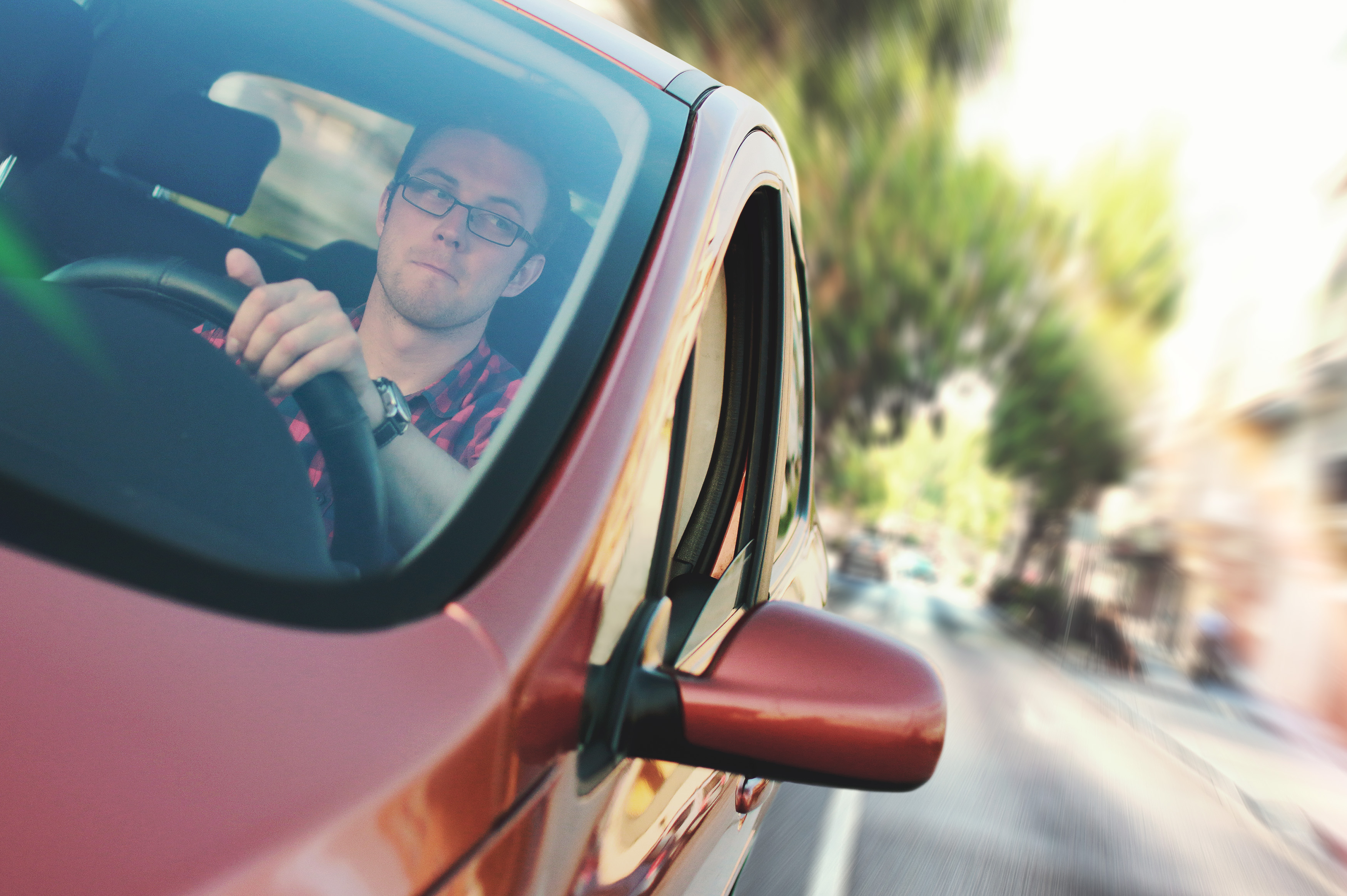 driver looking out side window