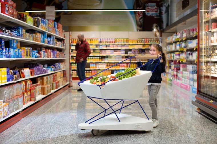 Ford self-braking shopping cart