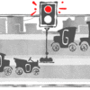 Google Doodles involving cars drivers vehicles automobiles anniversary of the first electric traffic signal