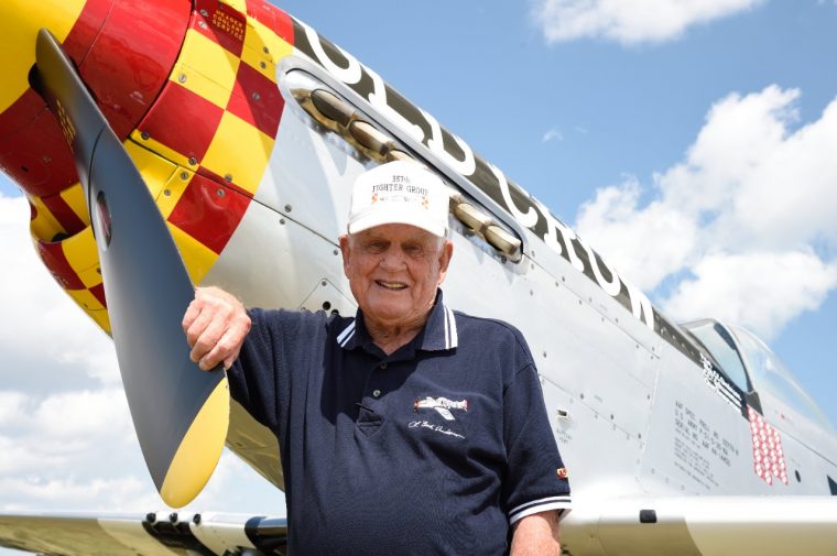 Bud Anderson with P-51 Mustang