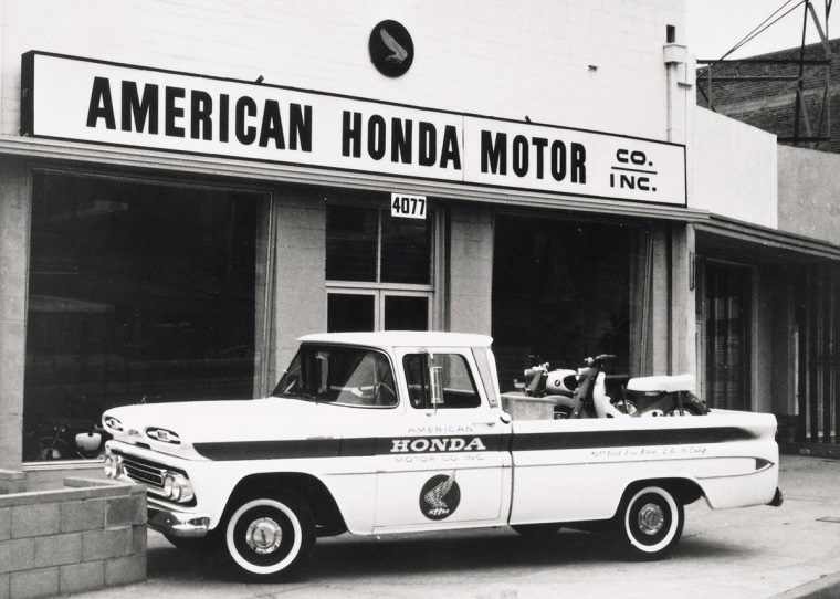 Original Chevy Delivery Truck in Front of First American Honda Office