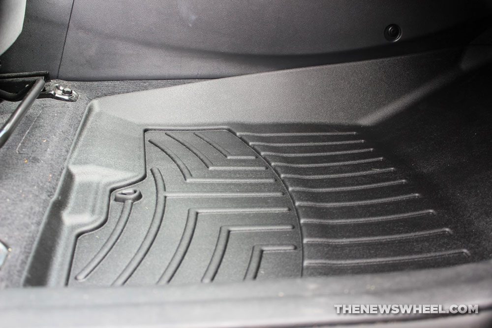 Weathertech rubber Floorliners in a car footwell