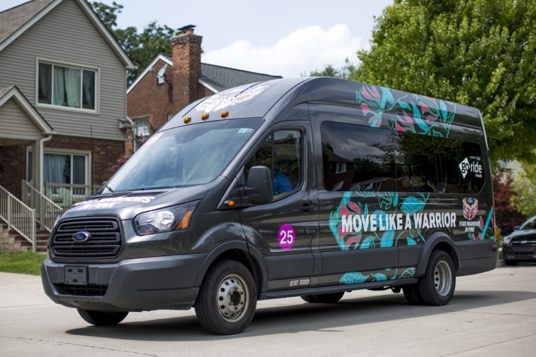 Ford Warriors in Pink Transit Van Move Like a Warrior GoRide Health Breast Cancer Patients