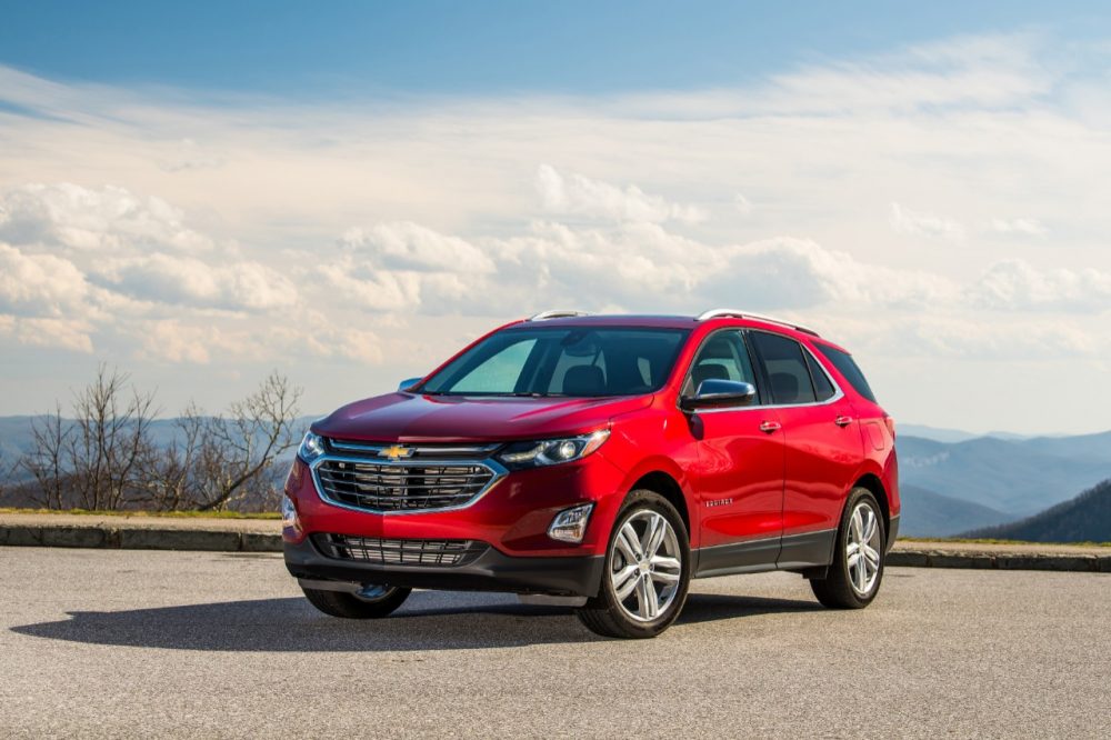 The 2019 Chevy Equinox parked near mountains