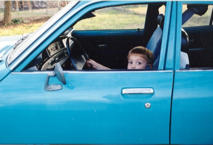 Kid driving car Snapchat