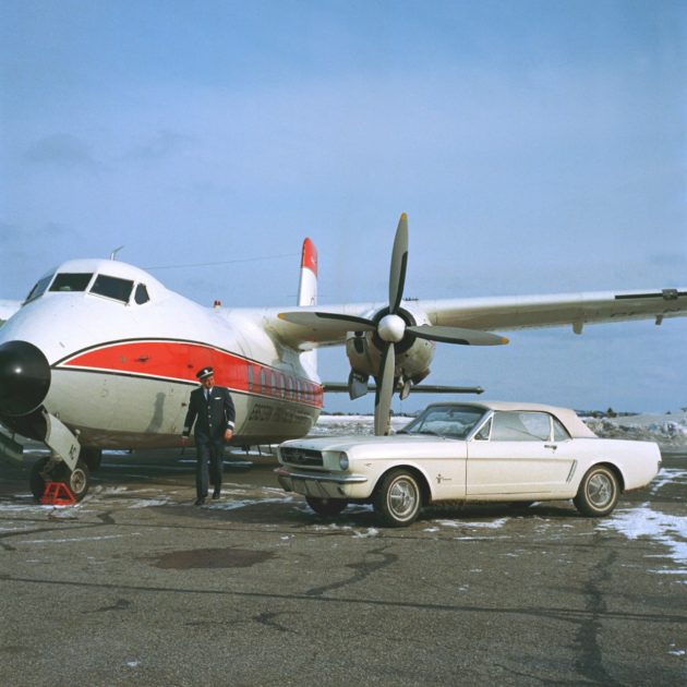 Capt. Stanley Tucker with 1965 Ford Mustang serial number 1