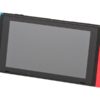 A Nintendo Switch with red and blue Joy Cons in portable mode