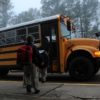 Student waiting for the school bus