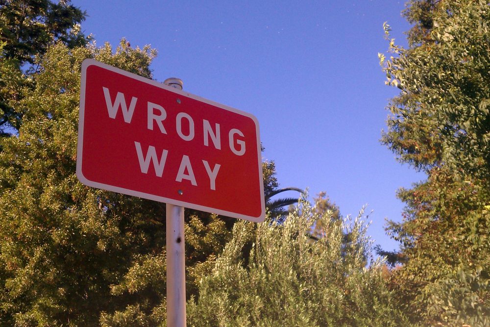 Wrong Way Sign