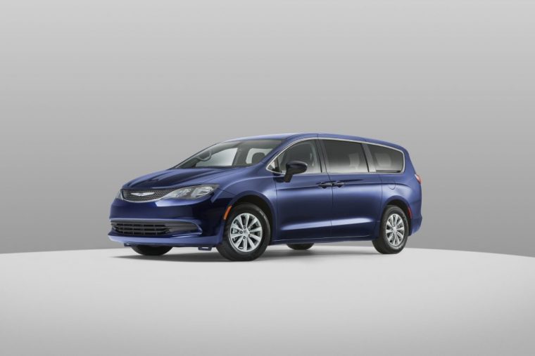 The New 2020 Chrysler Voyager with white and gray background
