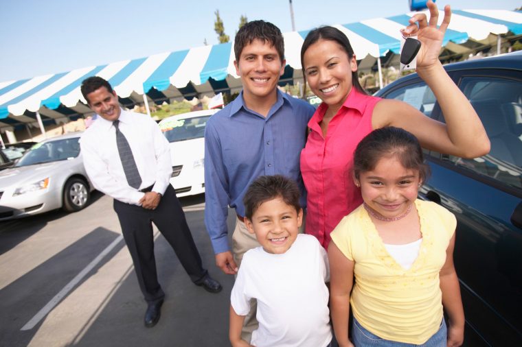 new car dealership hispanic family