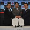 Kiyoshi Fukasawa, Yasuhiro Uchida, and Takao Kato at the ceremony