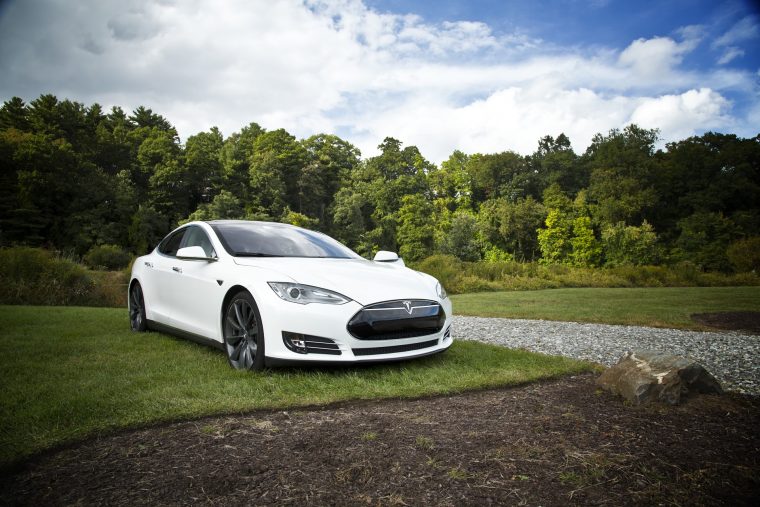 Tesla vehicle white