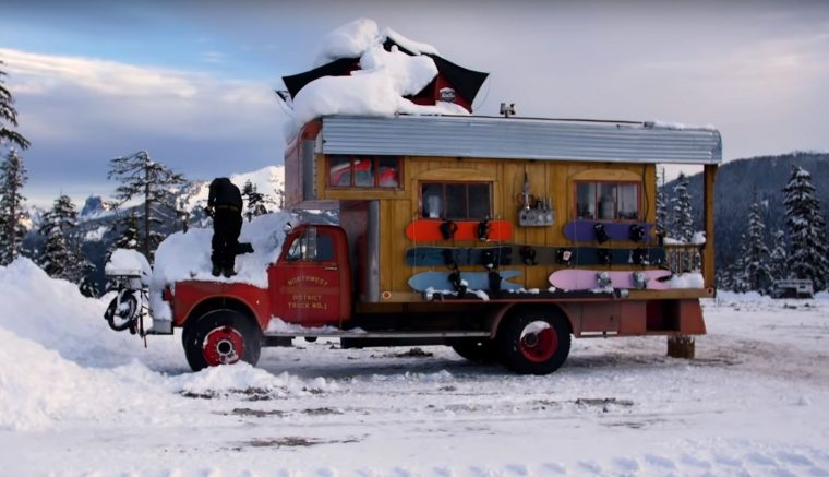 1953 GMC Fire Engine Snowboarding motor home fire truck camper conversion