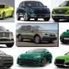 2020 green car colors body paint collage