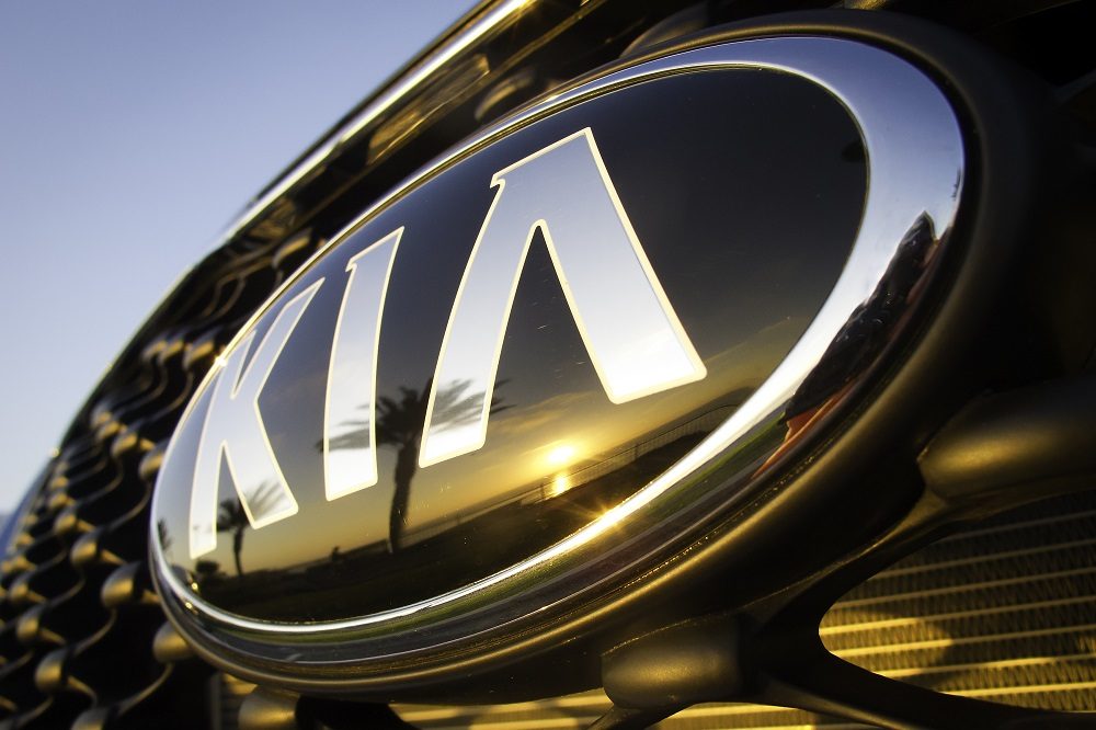 Kia Badge Logo up close shot