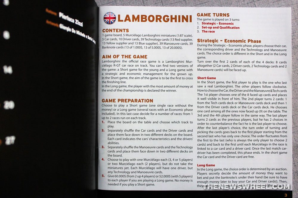 Official Lamborghini Board Game review racing cars instructions directions