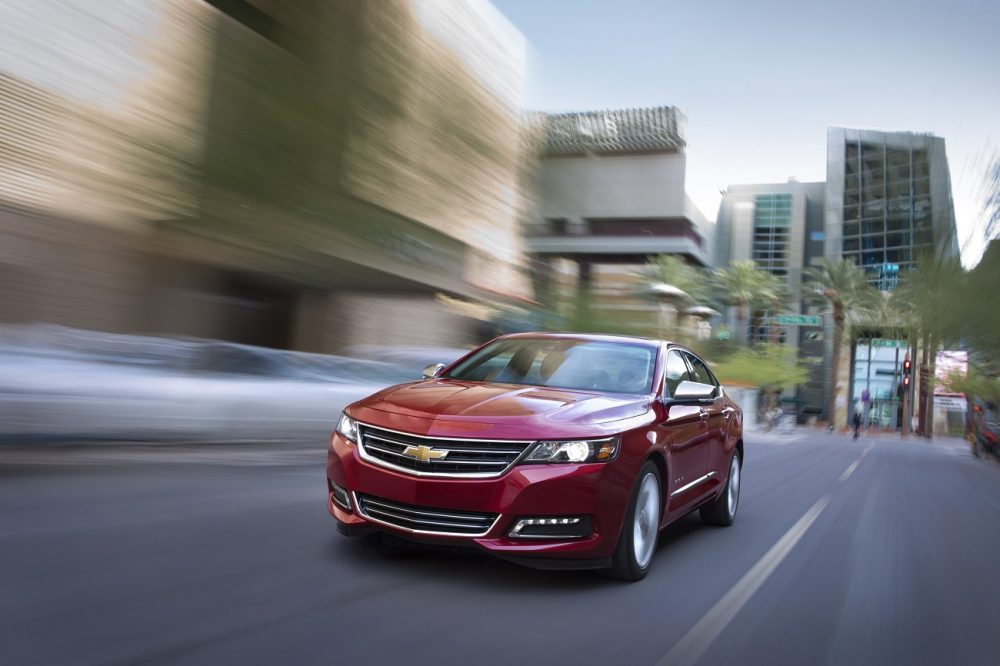 The 2018 Chevy Impala LTZ driving down the road