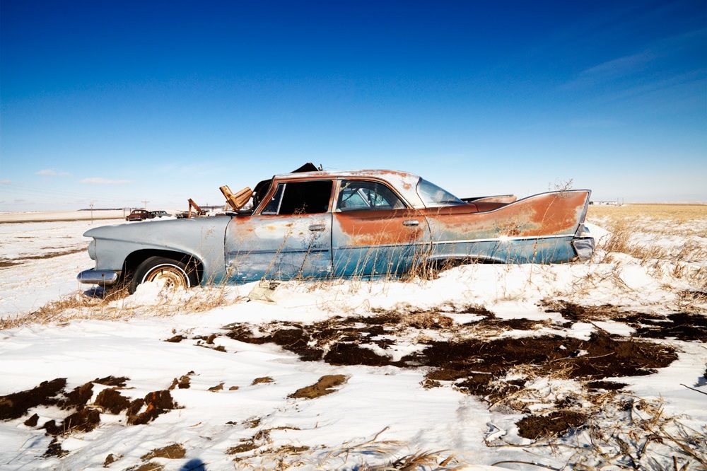 junk classic car rusted damaged old broken