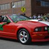 Ford Mustang red white stripe shamrock irish garland st patricks day